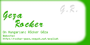 geza rocker business card